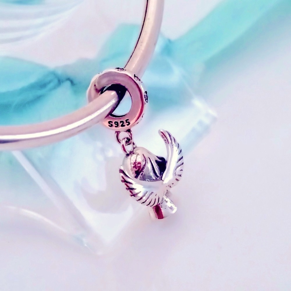 S925 Sterling Silver Christmas Angel bracelet charm,pendant ,Pandora compatible - Picture 5 of 6